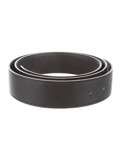 Pre-owned Hermes Reversible 38 Mm Belt Strap Belt Strap In Black