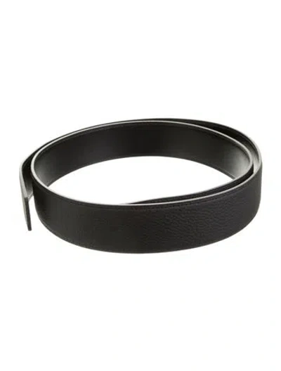 Pre-owned Hermes Reversible 38 Mm Belt Strap Belt Strap In Black
