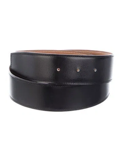 Pre-owned Hermes Reversible 38 Mm Belt Strap Belt Strap In Black/brown