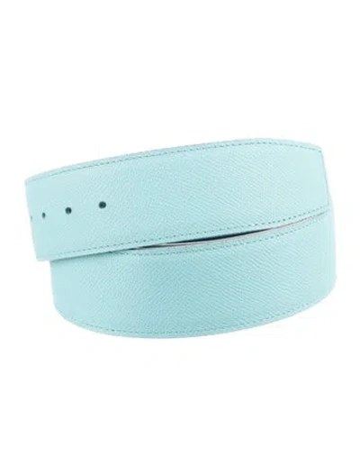 Pre-owned Hermes Reversible 38 Mm Belt Strap Belt Strap In Blue