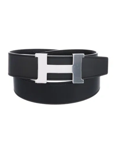 Pre-owned Hermes Reversible 38 Mm Constance Belt Kit In Black