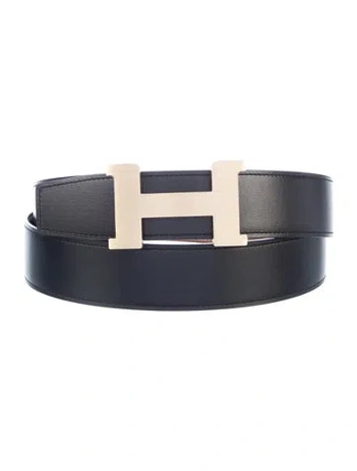 Pre-owned Hermes Reversible 38 Mm Constance Belt Kit In Black
