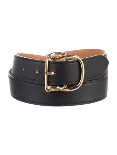 Pre-owned Hermes Reversible 38 Mm H Belt In Black