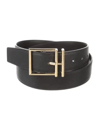 Pre-owned Hermes Reversible 38 Mm Nathan Belt In Black