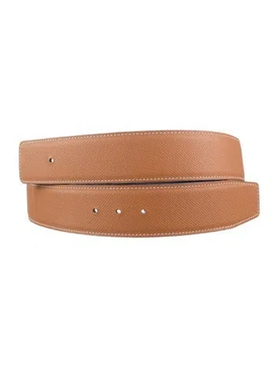 Pre-owned Hermes Reversible 42 Mm Belt Strap Belt Strap In Black/brown