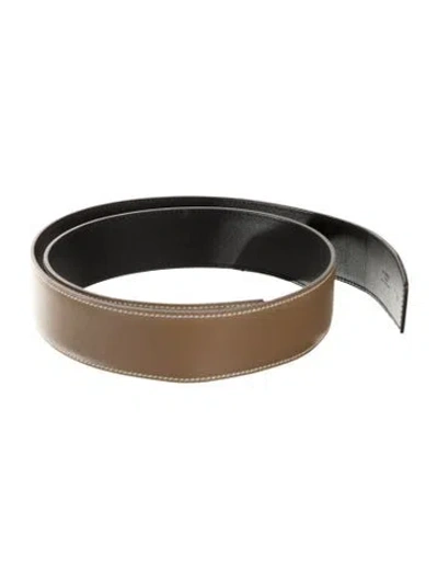 Pre-owned Hermes Reversible 42 Mm Belt Strap Belt Strap In Gray