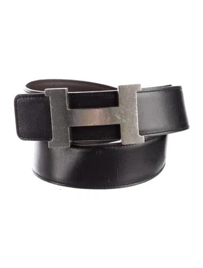 Pre-owned Hermes Reversible 42 Mm Constance Belt Kit In Black