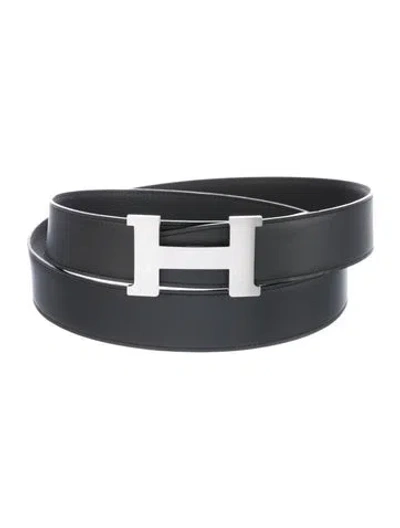 Pre-owned Hermes Reversible 42 Mm Constance Belt Kit In Black