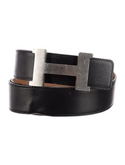 Pre-owned Hermes Reversible 42 Mm Constance Belt Kit In Black/brown