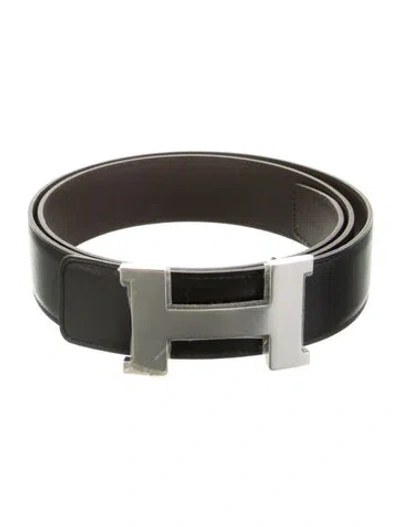Pre-owned Hermes Reversible 42 Mm Constance Belt Kit In Black/brown