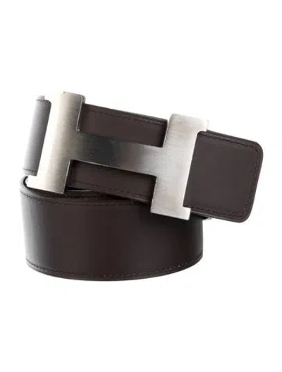 Pre-owned Hermes Reversible 42 Mm Constance Belt Kit In Black/brown
