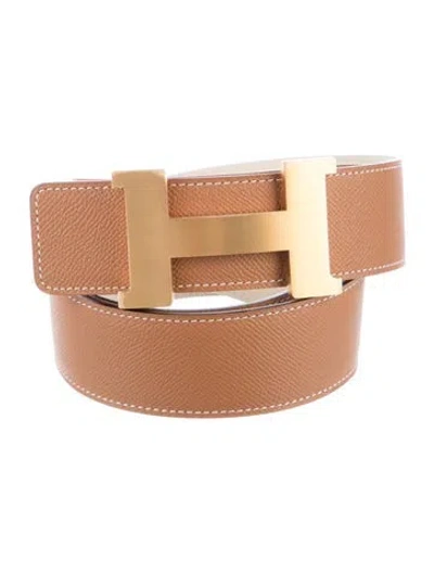 Pre-owned Hermes Reversible 42 Mm Constance Belt Kit In Brown