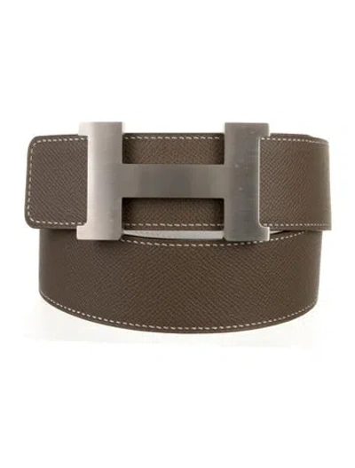 Pre-owned Hermes Reversible 42 Mm Constance Belt Kit In White