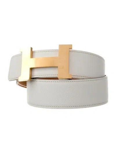 Pre-owned Hermes Reversible 42 Mm Constance Belt Kit In White