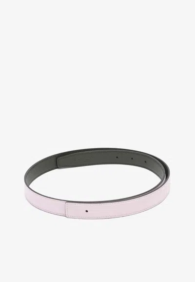 Hermes Reversible Belt 24 In Swift And Epsom Leather In Neutral