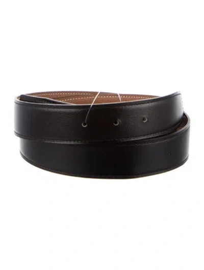 Pre-owned Hermes Reversible Box Leather Belt Strap
