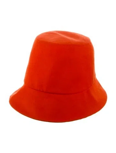 Pre-owned Hermes Reversible Bucket Hat In Orange