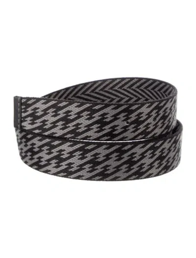 Pre-owned Hermes Reversible Canvas Belt Strap In Black
