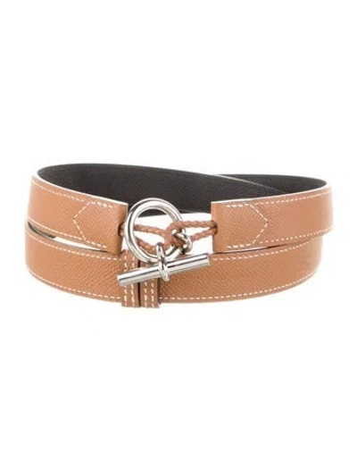 Pre-owned Hermes Reversible Epsom Leather Belt In Multi