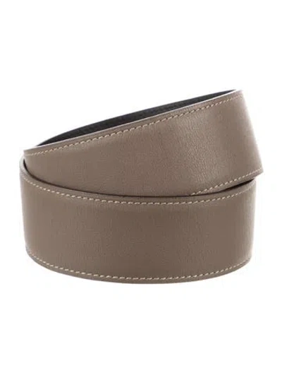 Pre-owned Hermes Reversible Evercolor Leather Belt Strap Belt Strap