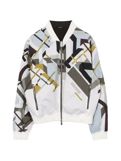Pre-owned Hermes Reversible Geometric-pattern Jacket In White
