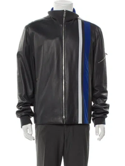 Pre-owned Hermes Reversible Lambskin Windbreaker In Gray