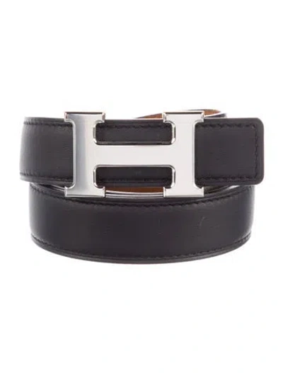 Pre-owned Hermes Reversible Swift Leather H Belt Kit In Multi