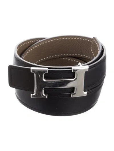 Pre-owned Hermes Reversible Swift Leather H Belt Kit In Multi