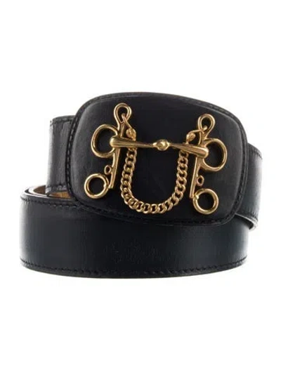 Pre-owned Hermes Reversible Vintage Belt Kit In Black