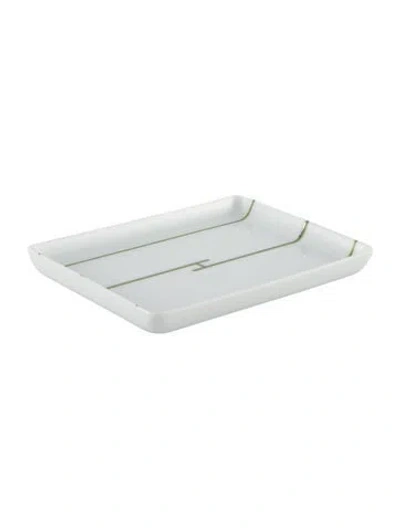 Pre-owned Hermes Rhythm Rythme Small Tray In White