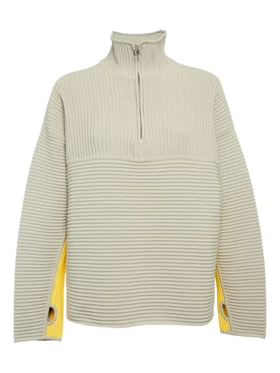 Pre-owned Hermes Ribbed-knit Sweater In Gray