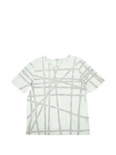 Pre-owned Hermes Ribbon-print T-shirt In White