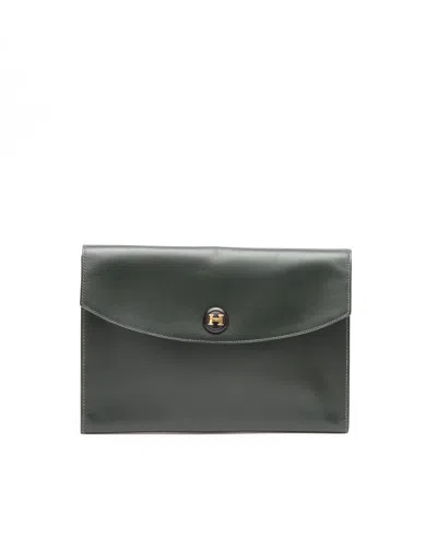 Pre-owned Hermes Hermès Rio Box Clutch Bag In Green