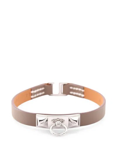 Pre-owned Hermes Rival Mini Bracelet In Silver