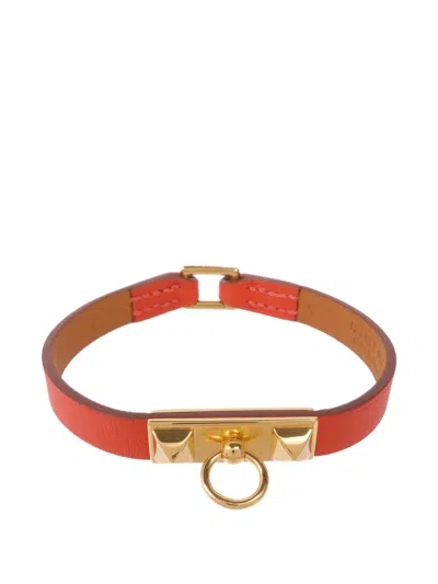 Pre-owned Hermes Rivale Mini Bracelet In Orange