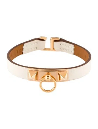 Pre-owned Hermes Rivale Mini Bracelet In White