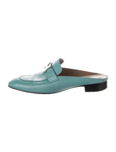Pre-owned Hermes Rivoli H Logo Loafers In Blue