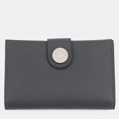 Pre-owned Hermes R.m.s Card Case Grimist Evercolor In Grey