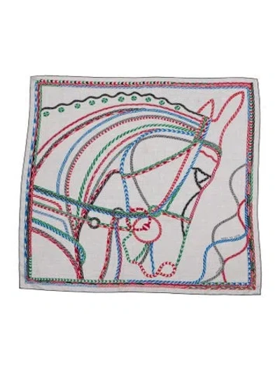 Pre-owned Hermes Robe Du Soir Cashmere Shawl In Gray