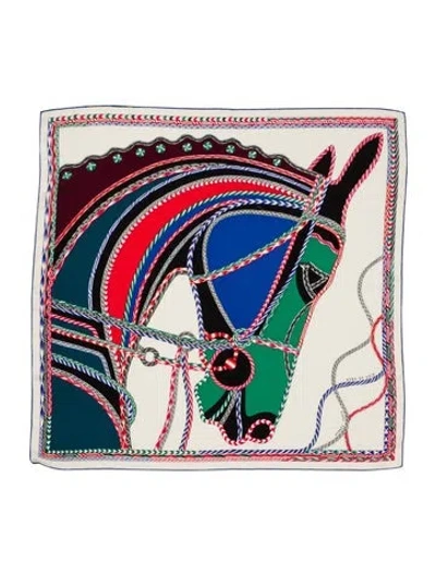 Pre-owned Hermes Robe Du Soir Cashmere Shawl In Neutral