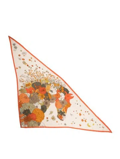 Pre-owned Hermes Robe Legere Cashmere Triangle Scarf In Neutrals