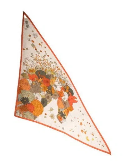 Pre-owned Hermes Robe Legere Cashmere Triangle Scarf W/ Tags In Neutral