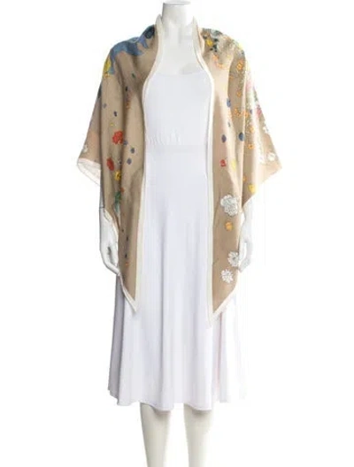 Pre-owned Hermes Robe Legere Giant Cashmere Triangle Scarf In Multi
