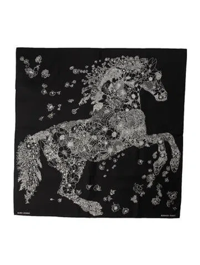 Pre-owned Hermes Robe Legere Silk Scarf W/ Tags In Black
