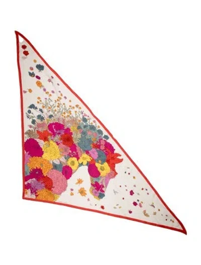 Pre-owned Hermes Robe Legere Silk Triangle Scarf With Tags In Neutral