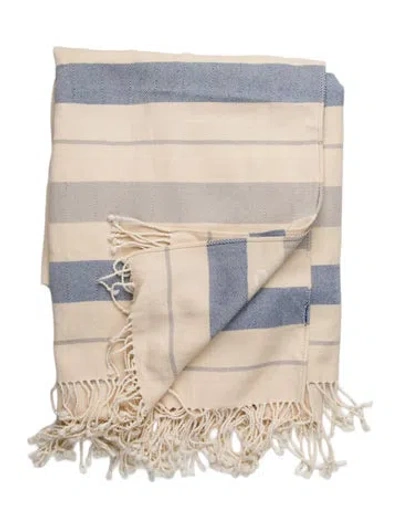 Pre-owned Hermes Rocabar Beach Blanket In Blue