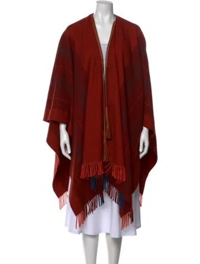 Pre-owned Hermes Rocabar Poncho Striped Sweater In Orange