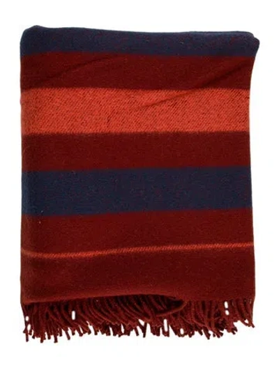 Pre-owned Hermes Rocabar Wool Horse Blanket In Red