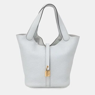 Pre-owned Hermes Hermès Rock Picotin 22 (y) In White