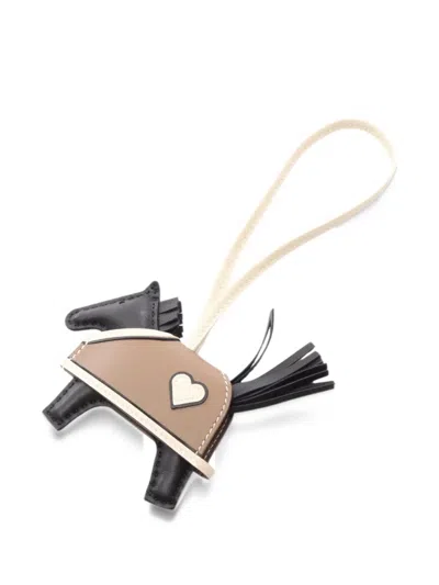 Pre-owned Hermes Rodeo Cœur Bag Charm In Black